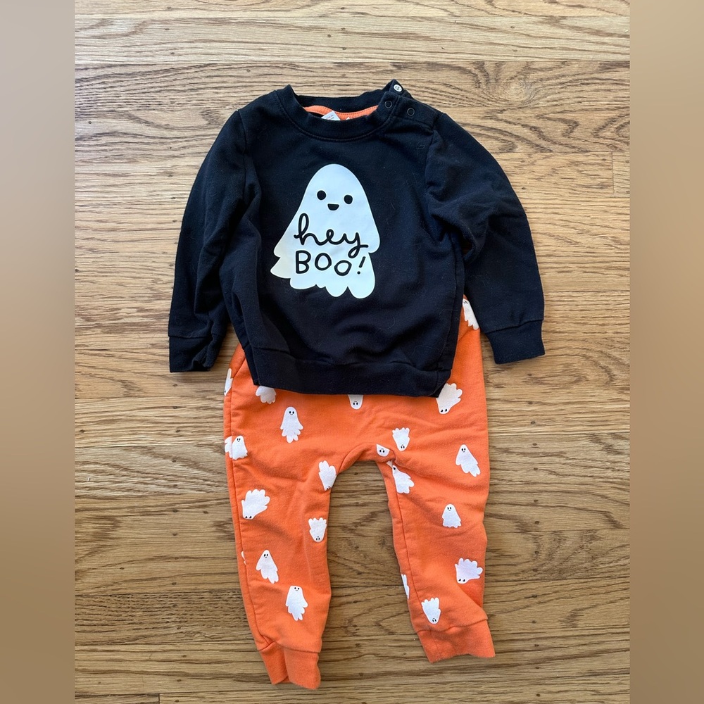 Cat & Jack Hey Boo Halloween Outfit, size 18 months
